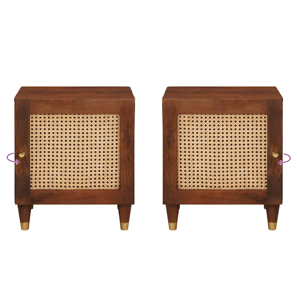 vidaXL Bedside Cabinet Brown 40 x 33.5 x 46 cm Solid Acacia wood