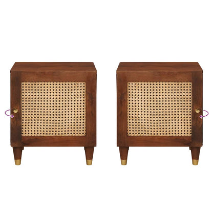 vidaXL Bedside Cabinet Brown 40 x 33.5 x 46 cm Solid Acacia wood
