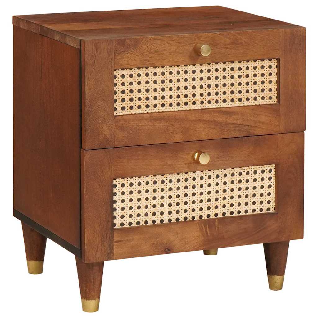 vidaXL Bedside Cabinet 2 pcs Brown 40 x 33.5 x 46 cm Solid Acacia wood