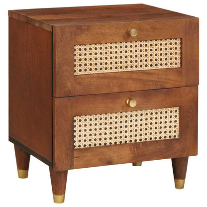 vidaXL Bedside Cabinet 2 pcs Brown 40 x 33.5 x 46 cm Solid Acacia wood