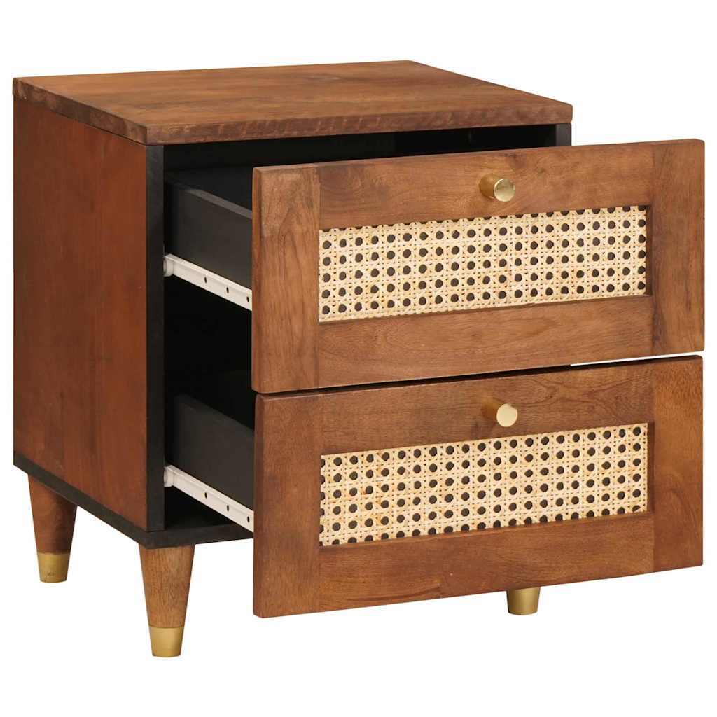 vidaXL Bedside Cabinet 2 pcs Brown 40 x 33.5 x 46 cm Solid Acacia wood