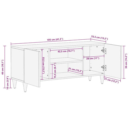 vidaXL TV Cabinet with Shelf Brown 105 x 33.5 x 46 cm Solid Mango Wood