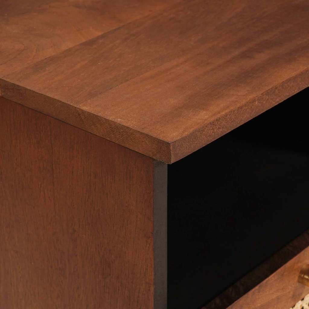 vidaXL TV Cabinet with Drawer Brown 70 x 33.5 x 46 cm Solid Mango Wood