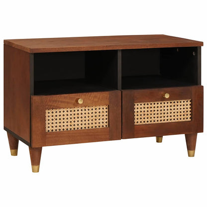 vidaXL TV Cabinet with Drawer Brown 70 x 33.5 x 46 cm Solid Mango Wood