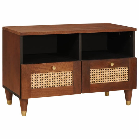 vidaXL TV Cabinet with Drawer Brown 70 x 33.5 x 46 cm Solid Mango Wood