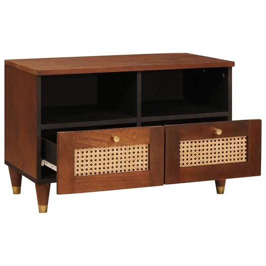 vidaXL TV Cabinet with Drawer Brown 70 x 33.5 x 46 cm Solid Mango Wood