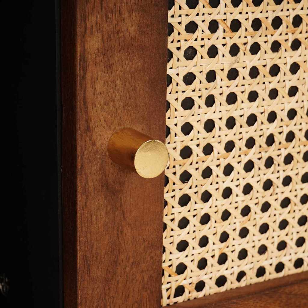 vidaXL Coffee Tables Brown 80 x 50 x 40 cm Cane and solid mango wood