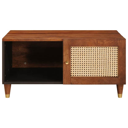 vidaXL Coffee Tables Brown 80 x 50 x 40 cm Cane and solid mango wood