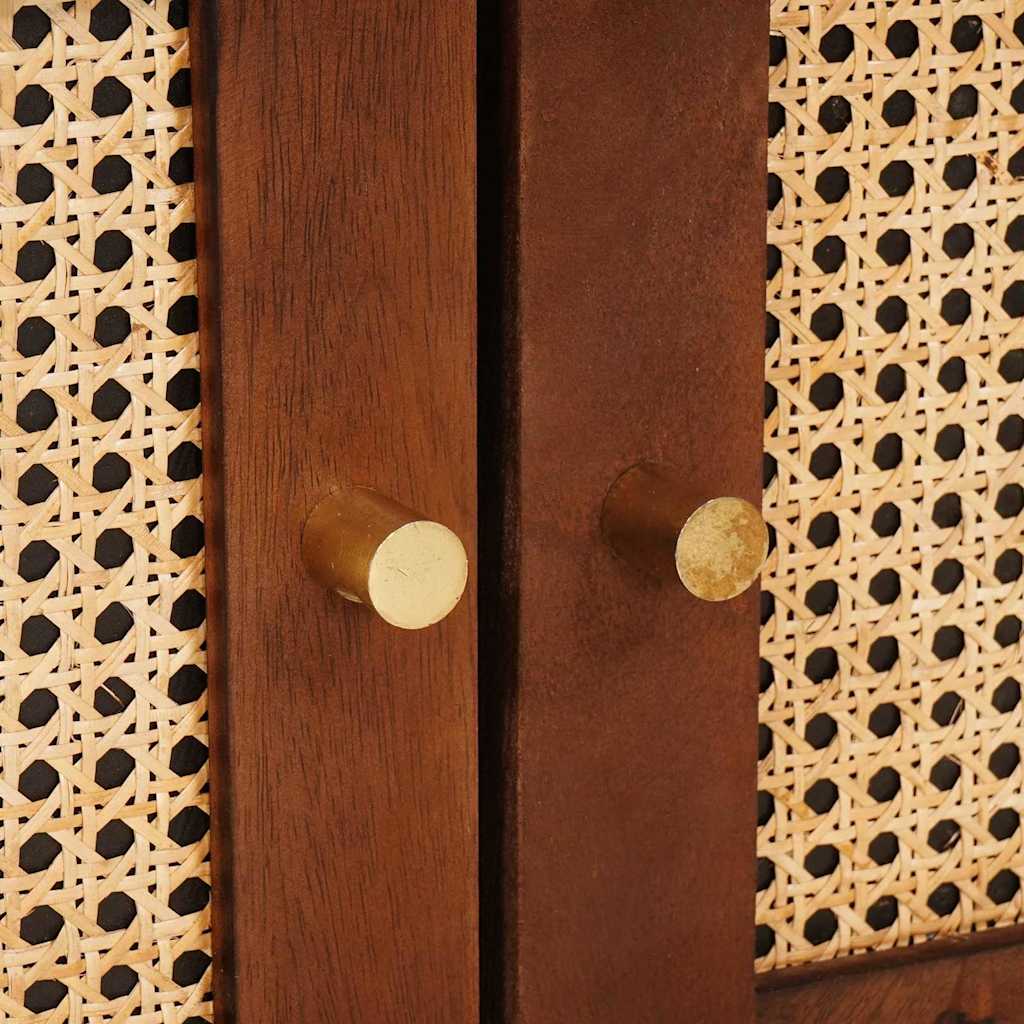 vidaXL Coffee Tables Brown 80 x 50 x 40 cm Cane and solid mango wood