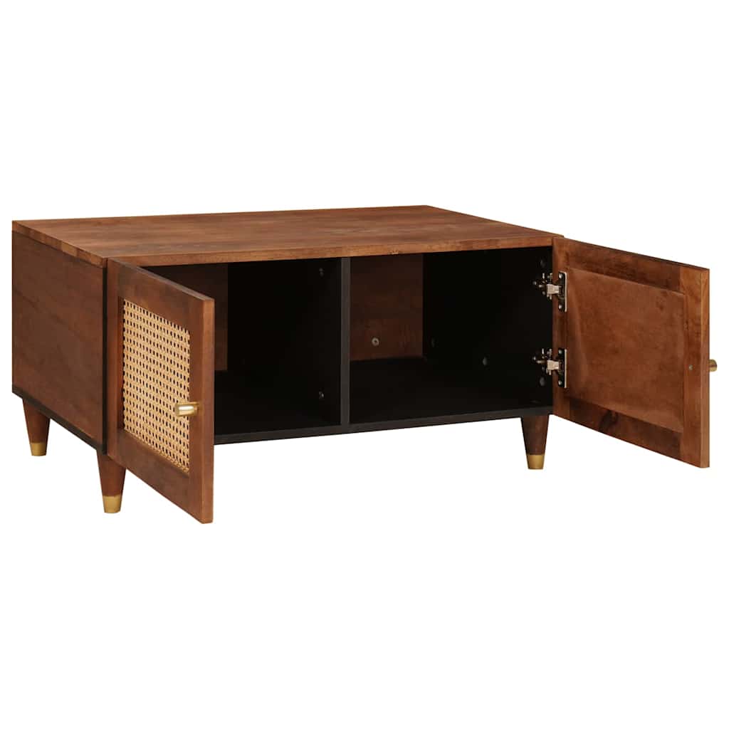 vidaXL Coffee Tables Brown 80 x 50 x 40 cm Cane and solid mango wood