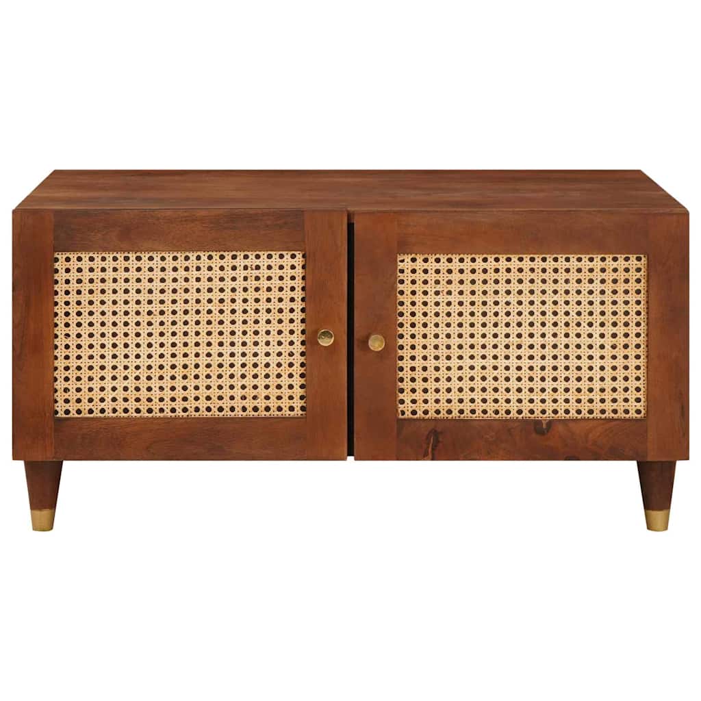 vidaXL Coffee Tables Brown 80 x 50 x 40 cm Cane and solid mango wood