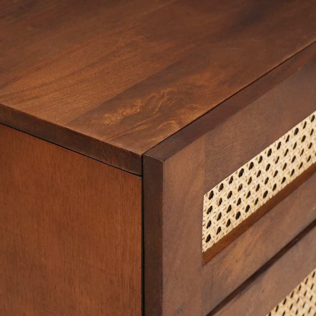 vidaXL Bedside Tables Brown 50 x 33 x 60 cm Cane and solid mango wood