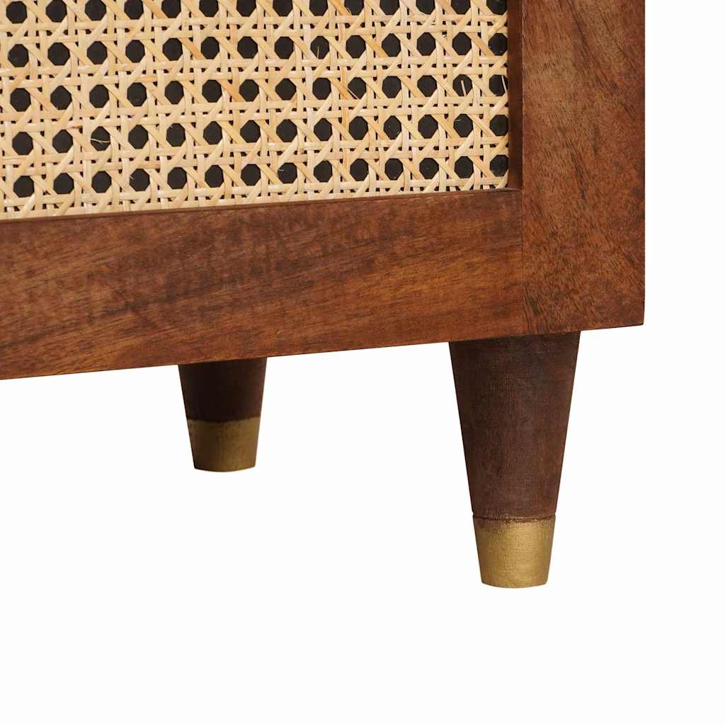 vidaXL Bedside Tables Brown 50 x 33 x 60 cm Cane and solid mango wood