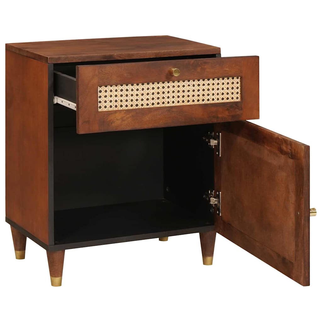 vidaXL Bedside Tables Brown 50 x 33 x 60 cm Cane and solid mango wood