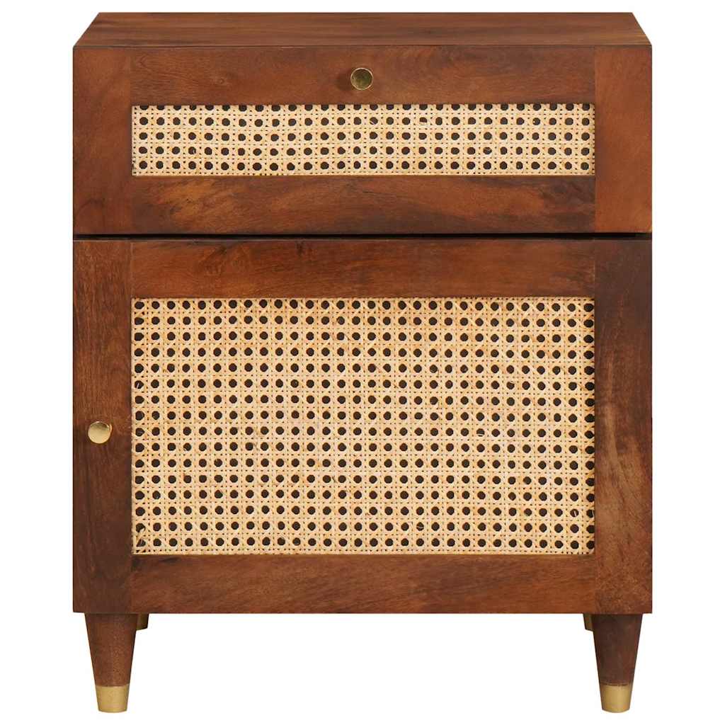 vidaXL Bedside Tables Brown 50 x 33 x 60 cm Cane and solid mango wood