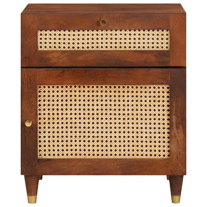 vidaXL Bedside Tables Brown 50 x 33 x 60 cm Cane and solid mango wood