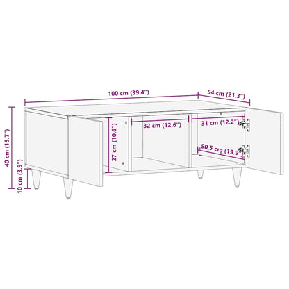 vidaXL Coffee Table 100 x 54 x 40 cm Solid Mango Wood
