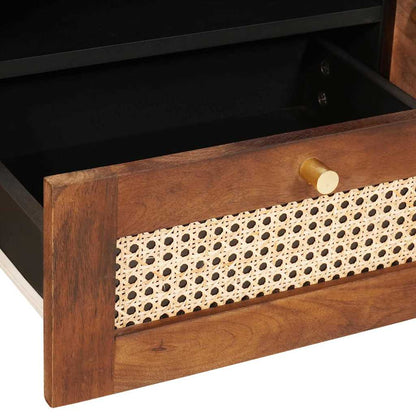 vidaXL TV Cabinet with Shelf Brown 105 x 33.5 x 46 cm Solid Mango Wood