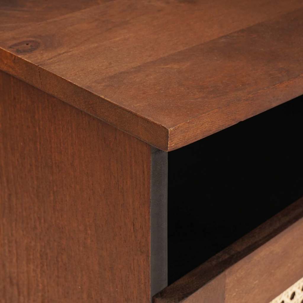 vidaXL TV Cabinet with Drawer Brown 80 x 33.5 x 46 cm Solid Mango Wood