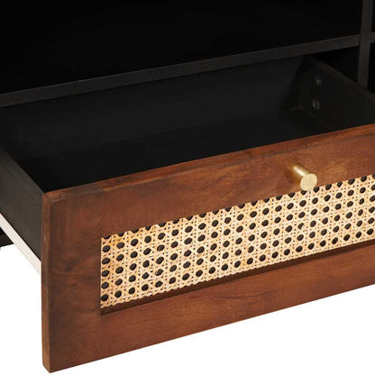 vidaXL TV Cabinet with Drawer Brown 80 x 33.5 x 46 cm Solid Mango Wood