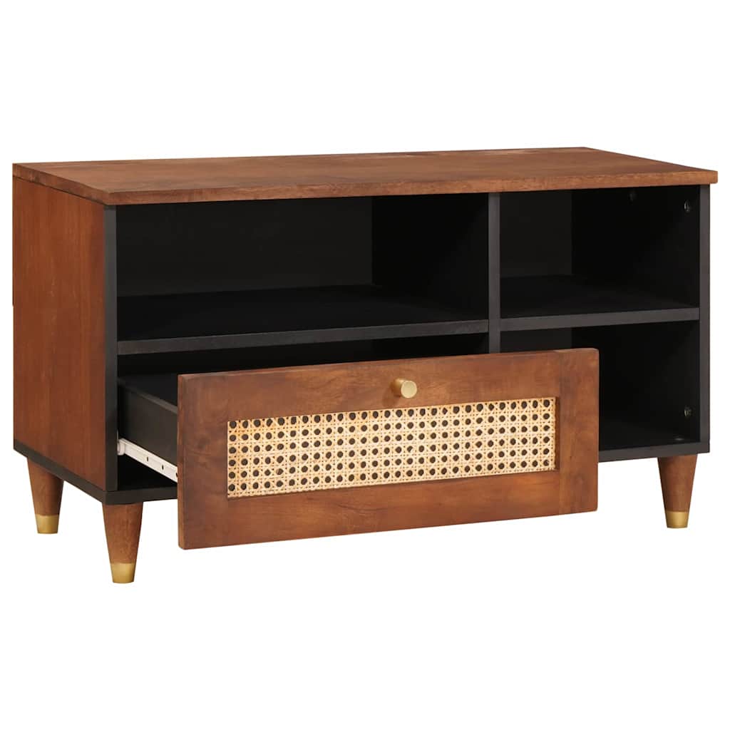 vidaXL TV Cabinet with Drawer Brown 80 x 33.5 x 46 cm Solid Mango Wood