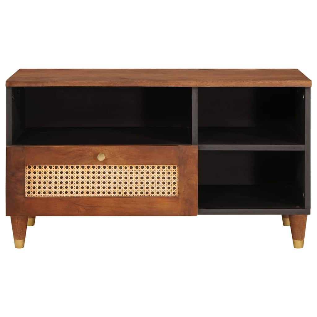 vidaXL TV Cabinet with Drawer Brown 80 x 33.5 x 46 cm Solid Mango Wood