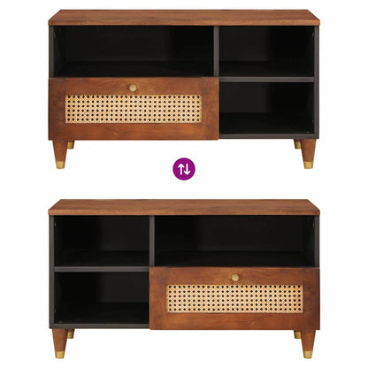 vidaXL TV Cabinet with Drawer Brown 80 x 33.5 x 46 cm Solid Mango Wood