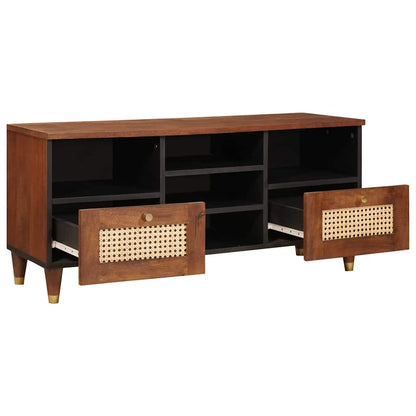 vidaXL TV Cabinet with Shelf Brown 100 x 33.5 x 46 cm Solid Mango Wood
