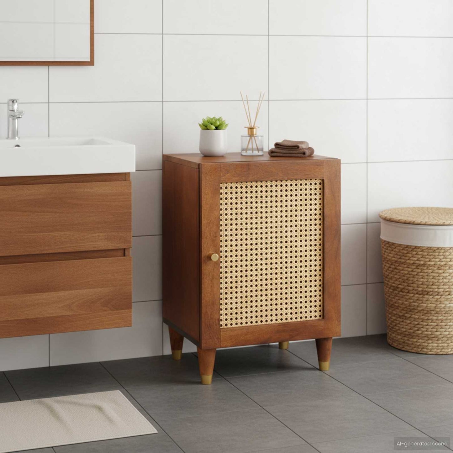 vidaXL Bathroom Cabinet Brown 38 x 33.5 x 58 cm Engineered wood
