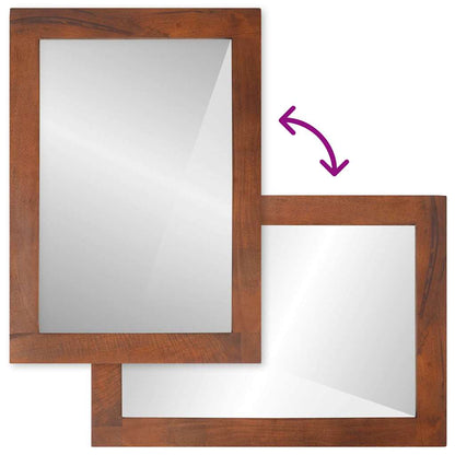 vidaXL Mirror Rectangular Brown and Silver 50 x 2.5 x 70 cm
