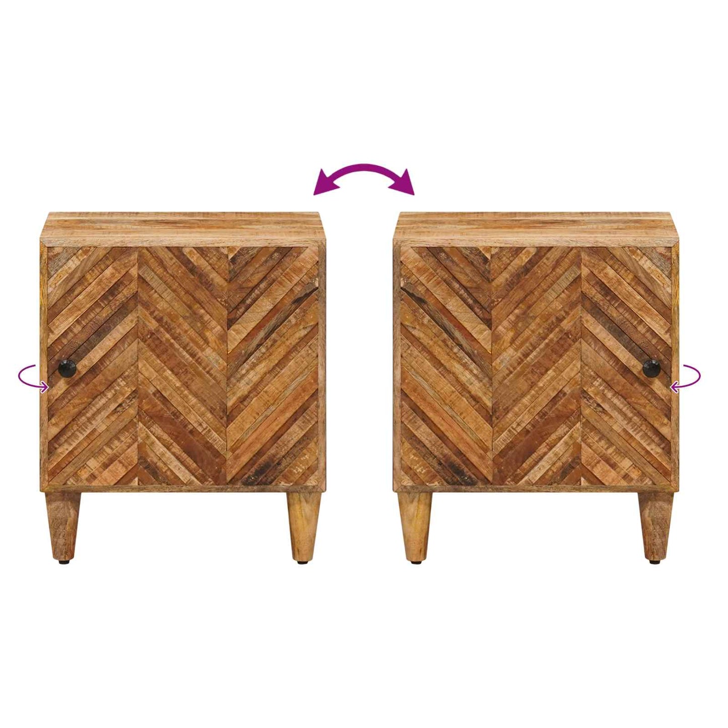 vidaXL Bedside Table Brown 40 x 33.5 x 46 cm Solid Mango Wood