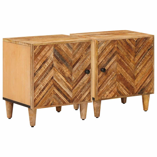 vidaXL Bedside Table 2 pcs Brown 40 x 33.5 x 46 cm Solid Mango Wood
