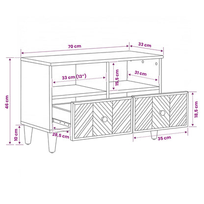 vidaXL Storage Cabinets Brown 70 x 33.5 x 46 cm Solid Mango Wood