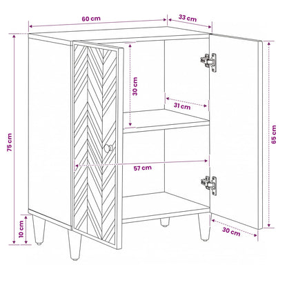 vidaXL Storage Cabinets Brown 60 x 33.5 x 75 cm Solid Mango Wood