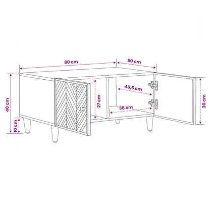 vidaXL Coffee Table Brown 80 x 50 x 40 cm Solid Mango Wood