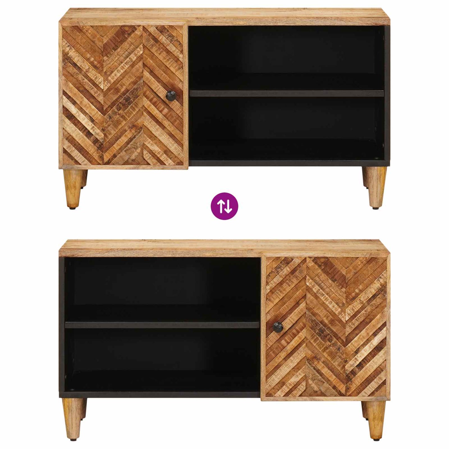 vidaXL Storage Cabinets Brown 80 x 31.5 x 46 cm Solid Mango Wood