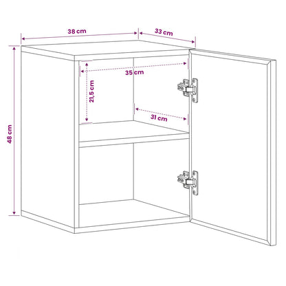 vidaXL Hanging Cabinet Brown 38 x 33.5 x 48 cm Solid Mango Wood
