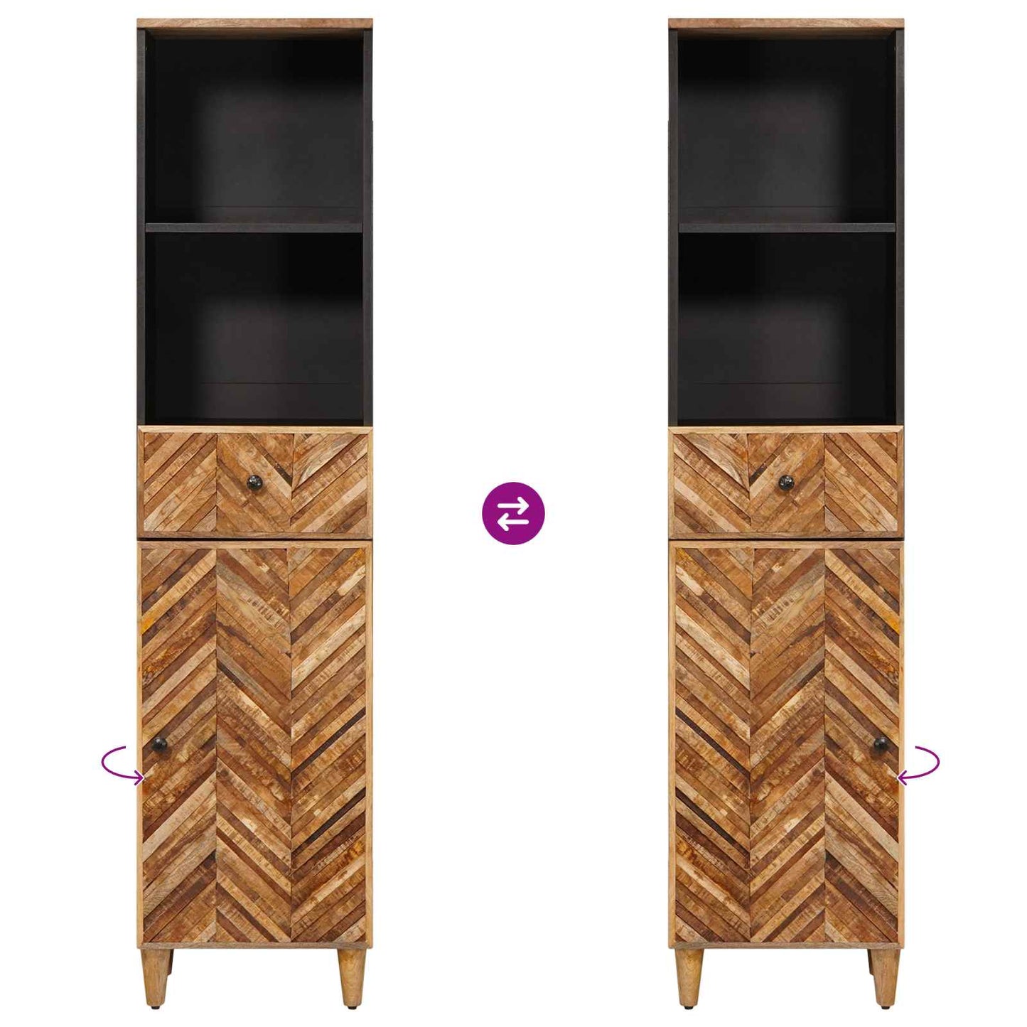 vidaXL Bathroom Cabinet Brown 38 x 33.5 x 160 cm Solid Mango Wood