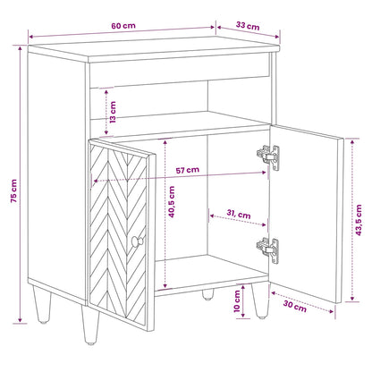 vidaXL Storage Cabinets Brown 60 x 33.5 x 75 cm Solid Mango Wood