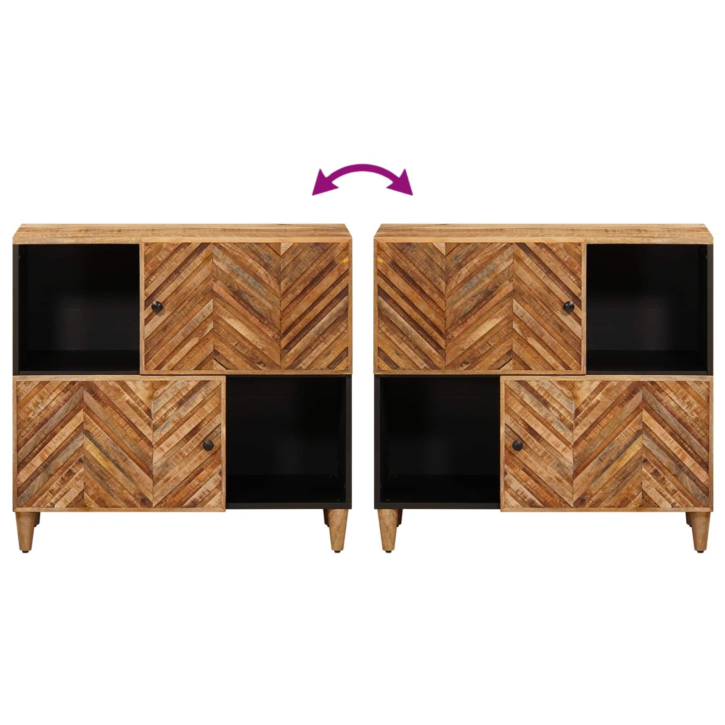 vidaXL Storage Cabinets Brown 80 x 33.5 x 75 cm Solid Mango Wood