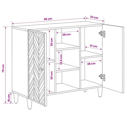 vidaXL Storage Cabinets Brown 90 x 33.5 x 75 cm Solid Mango Wood