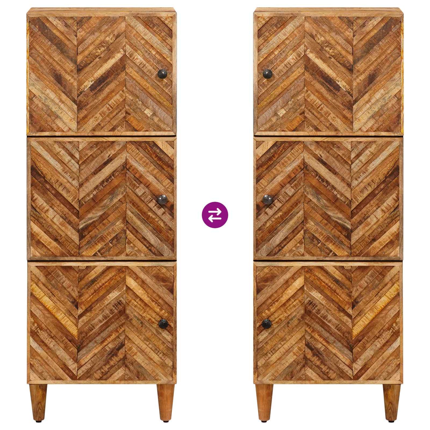 vidaXL Storage Cabinets Brown 40 x 33.5 x 110 cm Solid Mango Wood