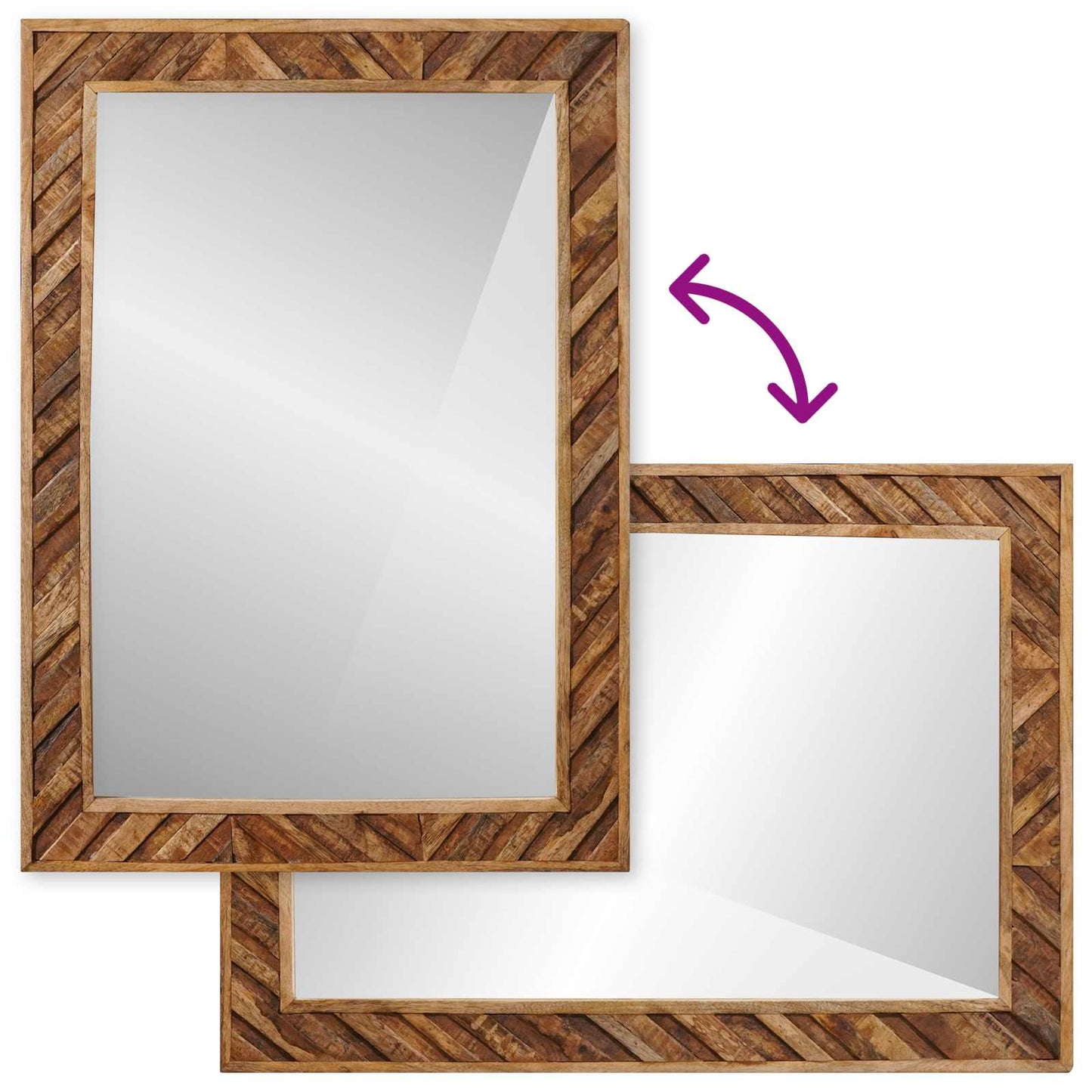 vidaXL Mirror Wall-mounted with Mirror Brown 70 x 50 x 3 cm Glass