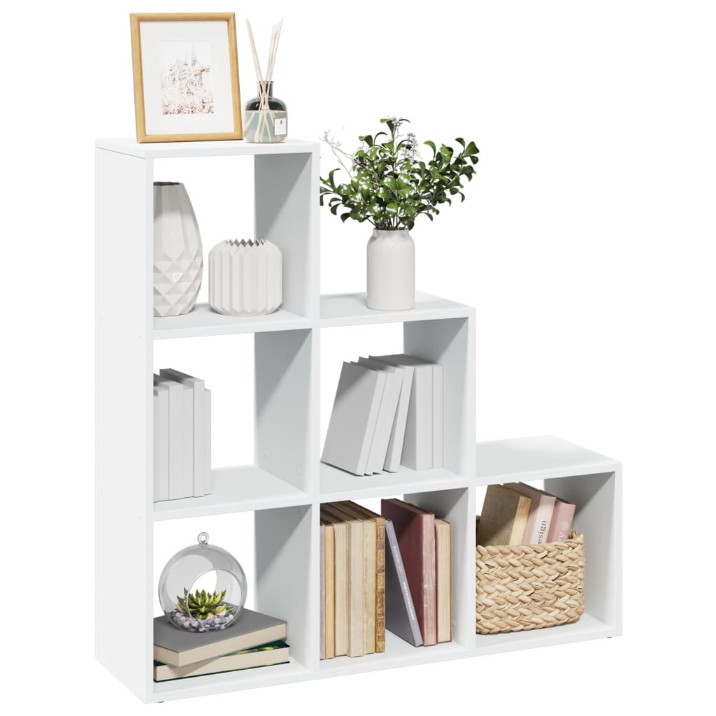 vidaXL Room Divider Bookcase 3-Tier White 99x29x99 cm Engineered Wood