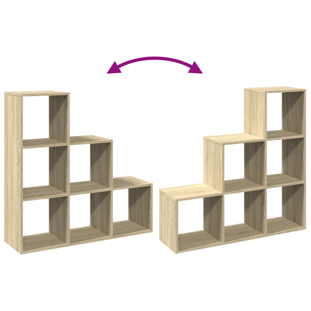 vidaXL Room Divider Bookcase 3-Tier Sonoma Oak 99x29x99 cm Engineered Wood
