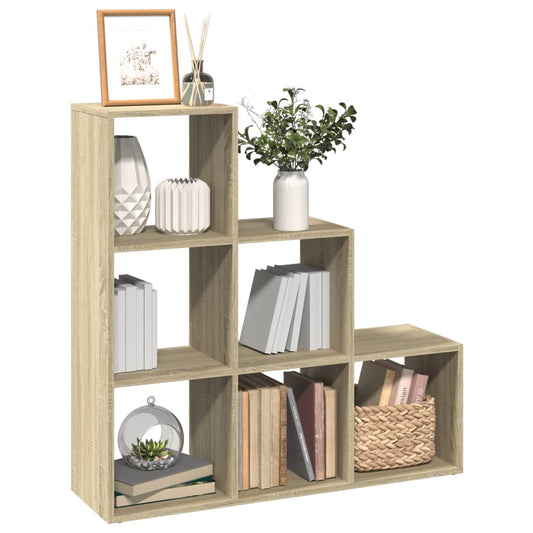 vidaXL Room Divider Bookcase 3-Tier Sonoma Oak 99x29x99 cm Engineered Wood