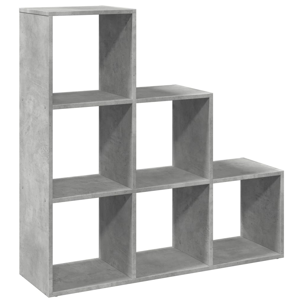 vidaXL Room Divider Bookcase 3-Tier Concrete Grey 99x29x99 cm Engineered Wood