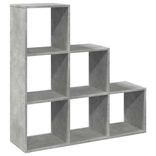 vidaXL Room Divider Bookcase 3-Tier Concrete Grey 99x29x99 cm Engineered Wood