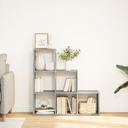 vidaXL Room Divider Bookcase 3-Tier Concrete Grey 99x29x99 cm Engineered Wood
