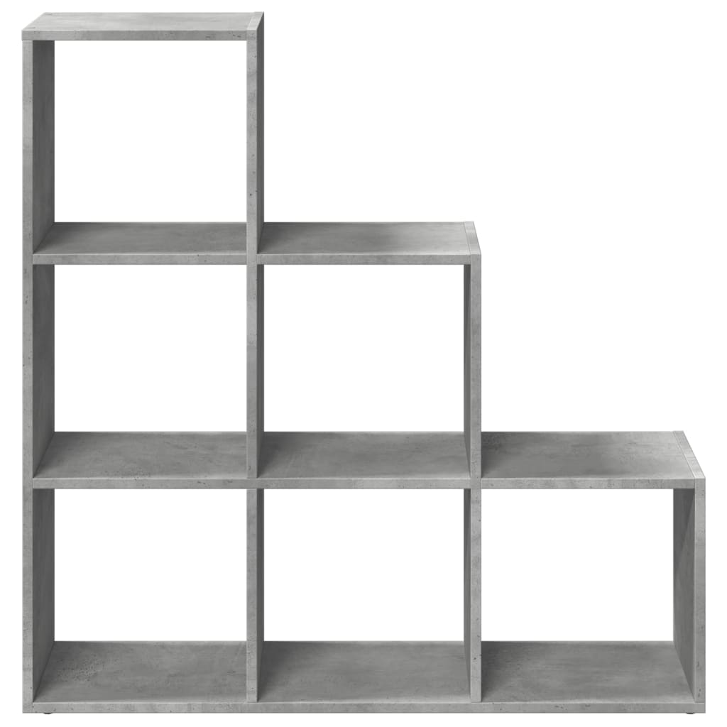 vidaXL Room Divider Bookcase 3-Tier Concrete Grey 99x29x99 cm Engineered Wood